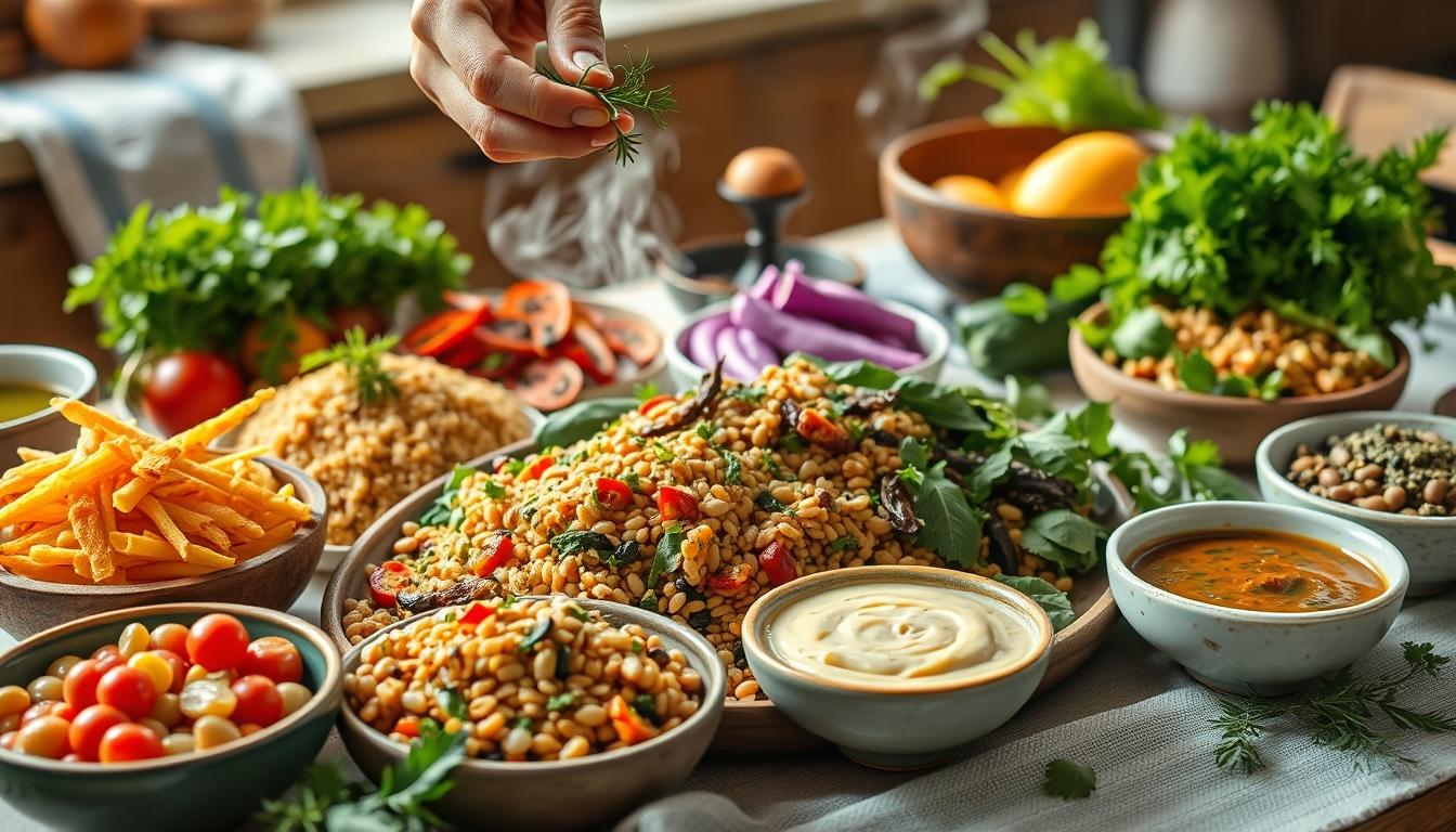 Fresh ingredients for healthy home cooking